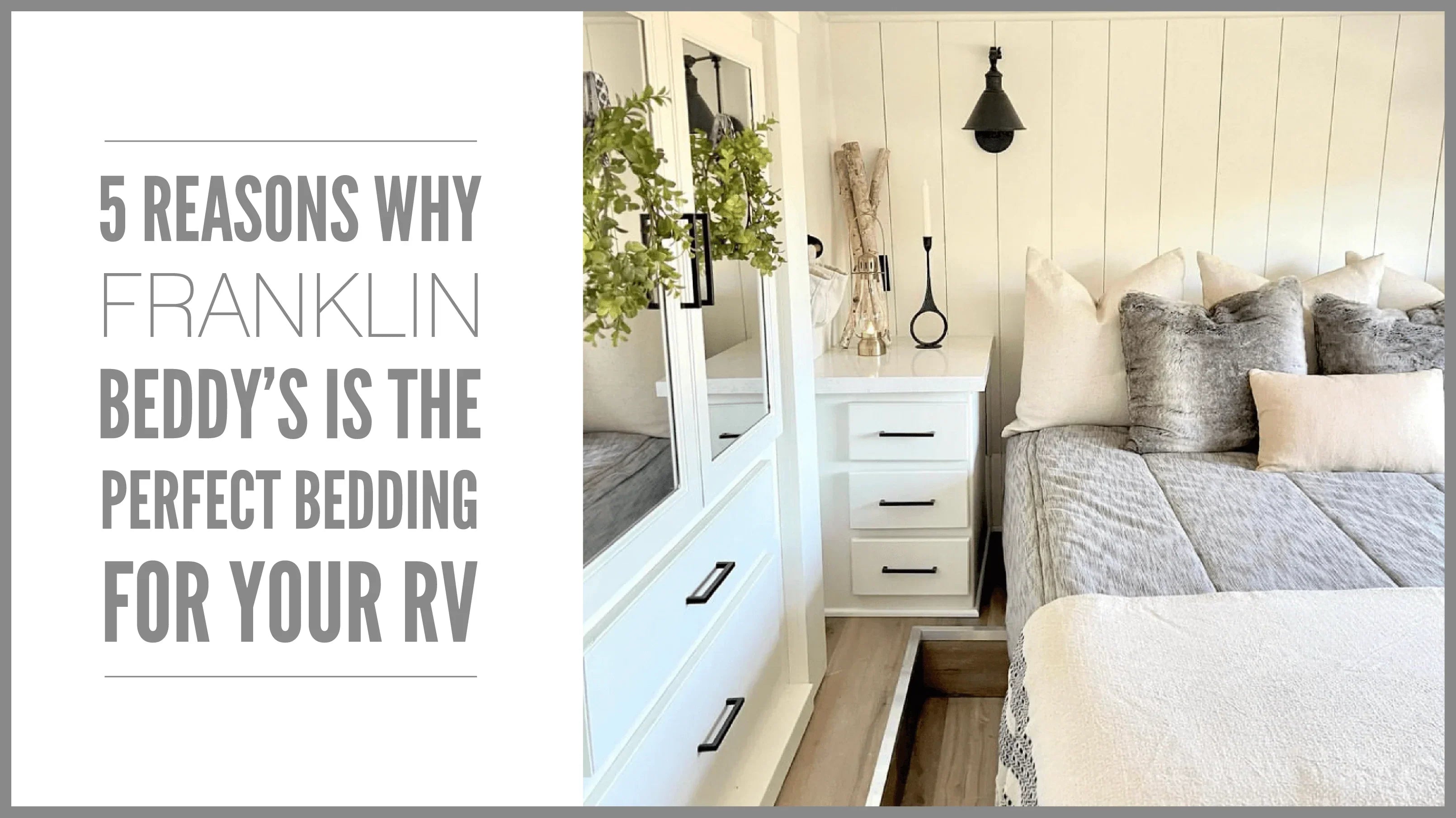 
      An infographic for the blog detailing why the Franklin Beddy's is ideal for an RV.
    