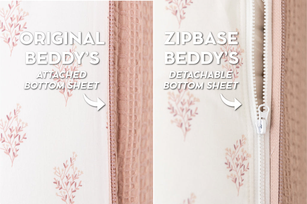 An infographic showing the options for Original and ZipBase in your zipper bedding set.