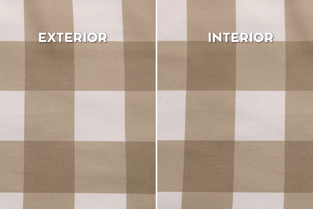 A graphic showing the interior and exterior print.
