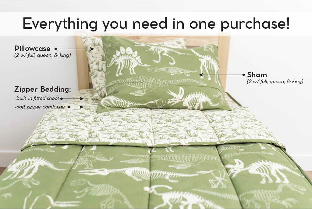 Fossils Zipper Bedding