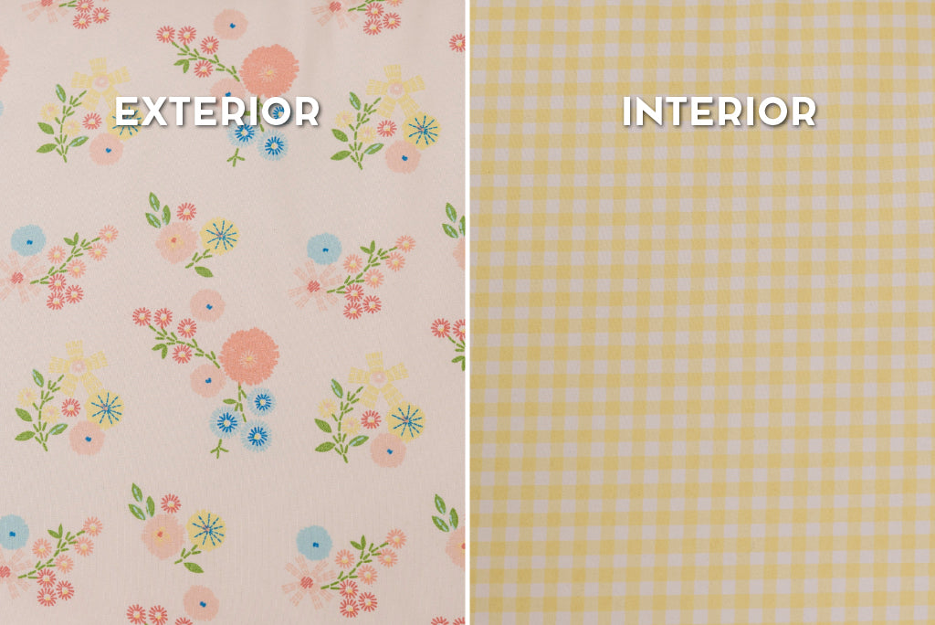 A graphic showing the interior and exterior print.