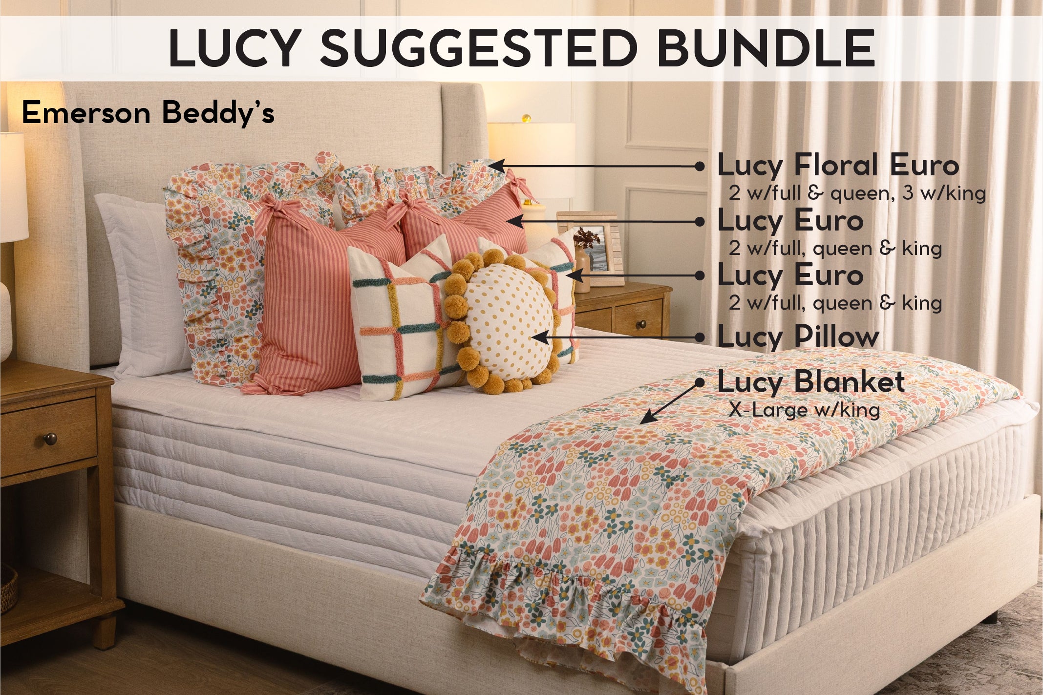 Graphic showing all things in the Lucy bundle.
