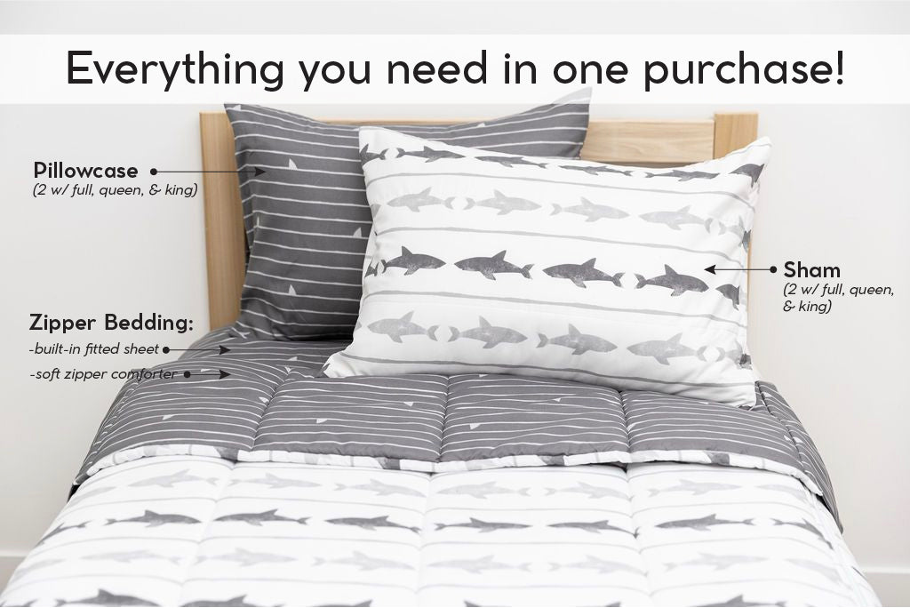 Great White Zipper Bedding