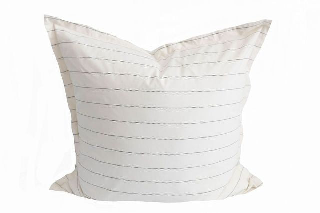 Cream striped XL euro pillow sham