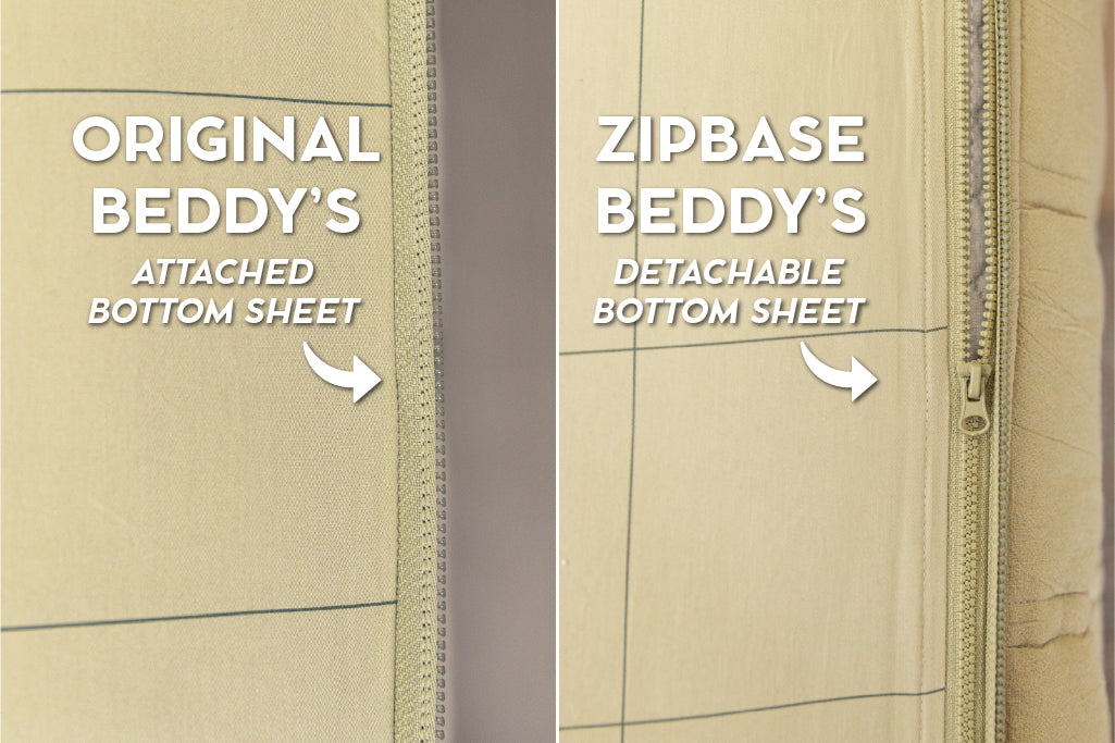 An infographic showing the options for Original and ZipBase in your zipper bedding set.